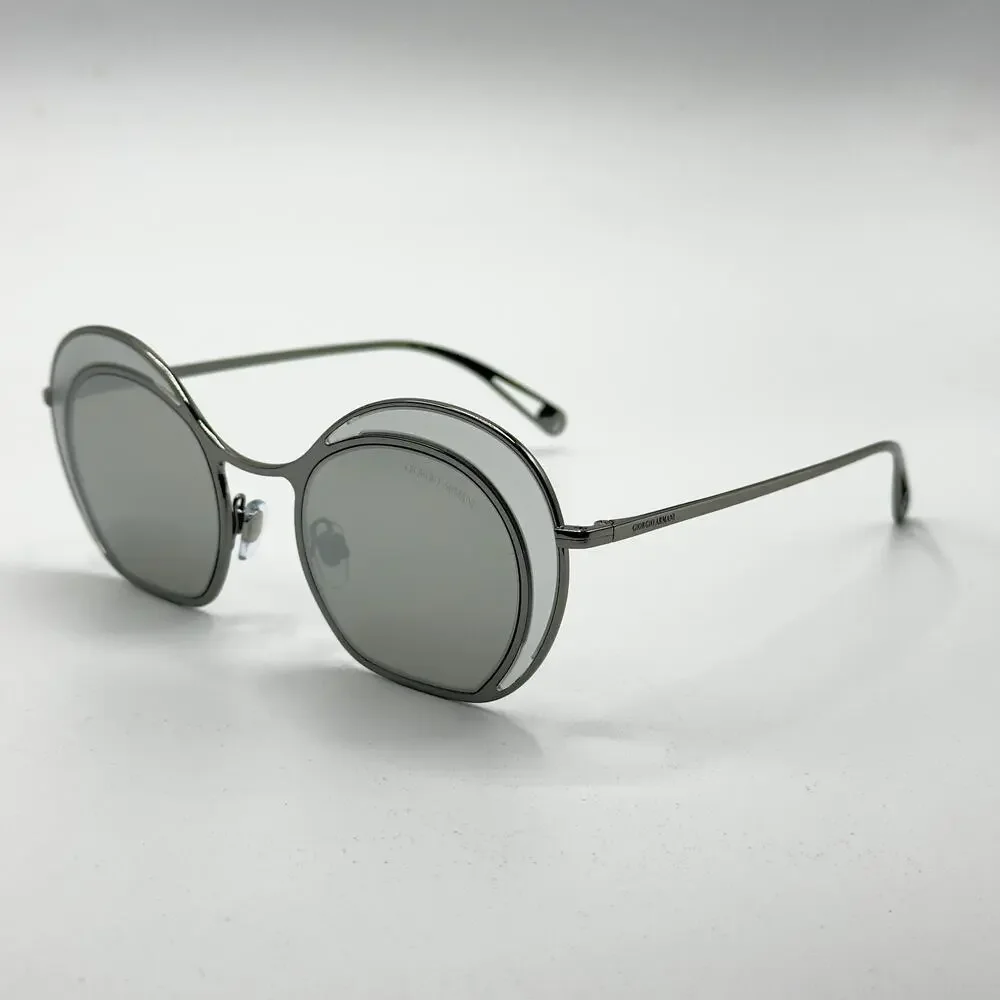 Giorgio Armani Sunglasses AR6073 3010/6G Silver Cat Eye Frame Gray Lens 47mm